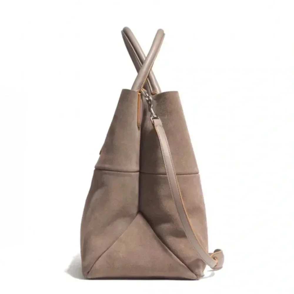 Coach Taupe Suede Tote Bag (Ticket of purchase included) - Picture 2 of 7